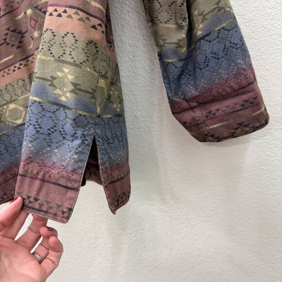 Cabelas Aztec Southwestern Flannel Cotton Pullover Shirt 913214 Womens sz Medium - Picture 3 of 7